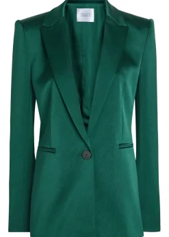Sculpted satin blazer
