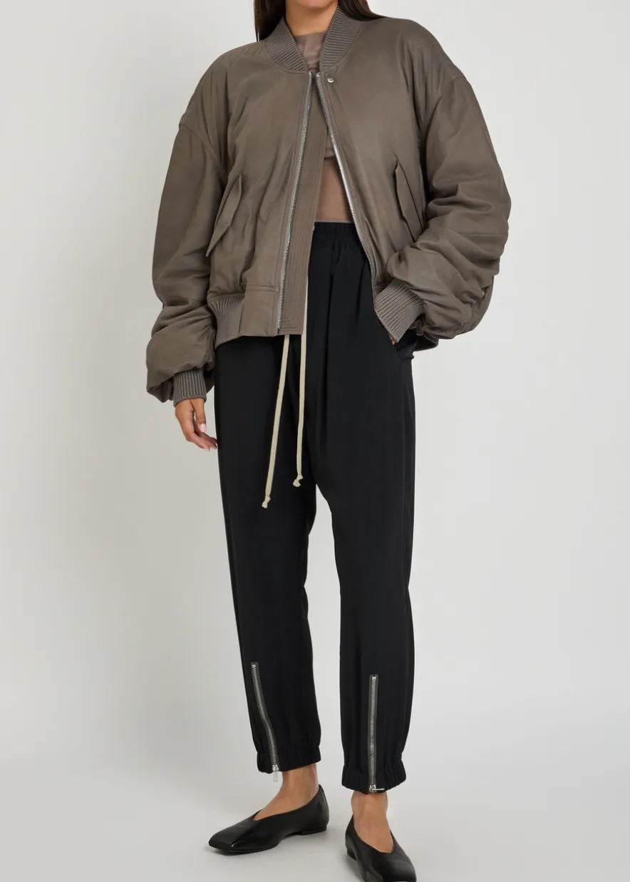 Secchia Flight padded leather bomber jacket