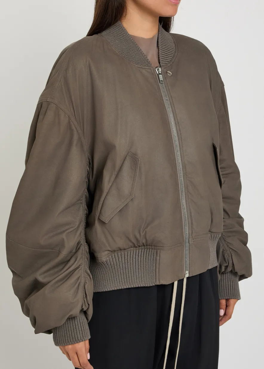 Secchia Flight padded leather bomber jacket