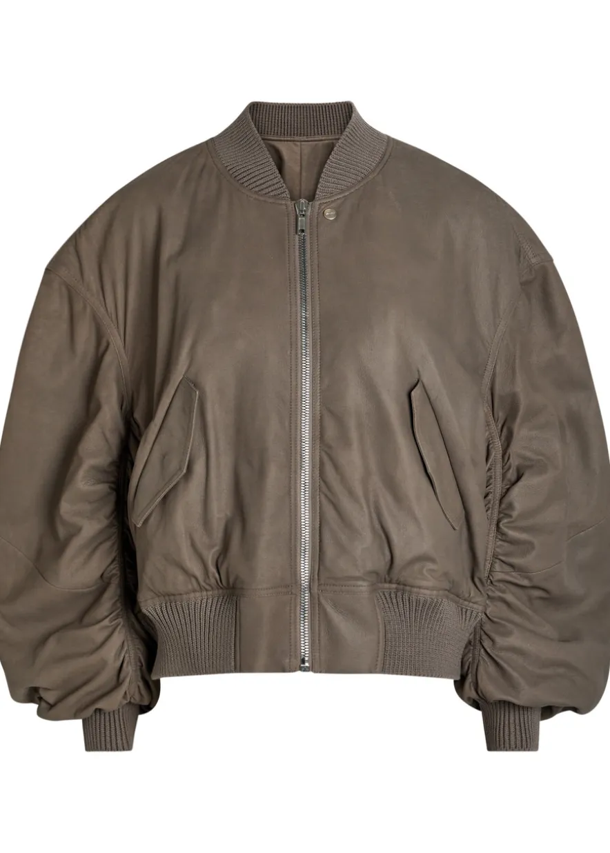 Secchia Flight padded leather bomber jacket