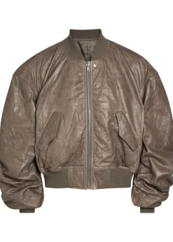 Seccia padded grained leather bomber jacket