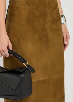 Selly suede midi skirt