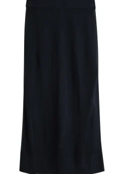 Semi-sheer knitted midi skirt
