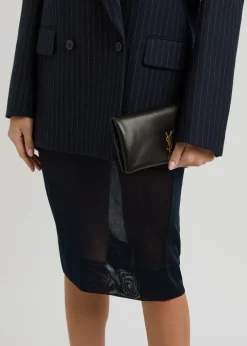 Semi-sheer knitted midi skirt