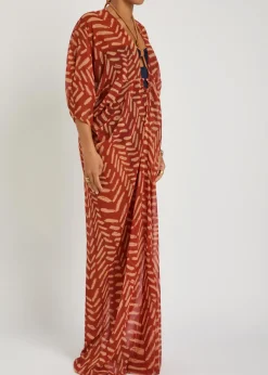 Sensory Tapestry patterned georgette maxi kaftan dress