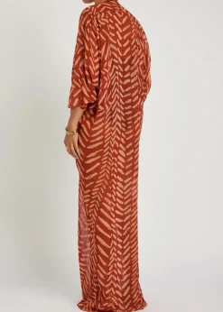 Sensory Tapestry patterned georgette maxi kaftan dress