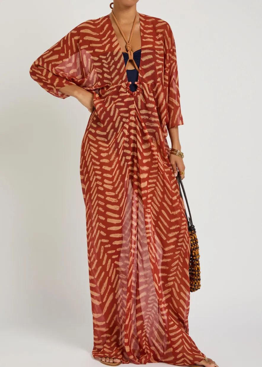 Sensory Tapestry patterned georgette maxi kaftan dress