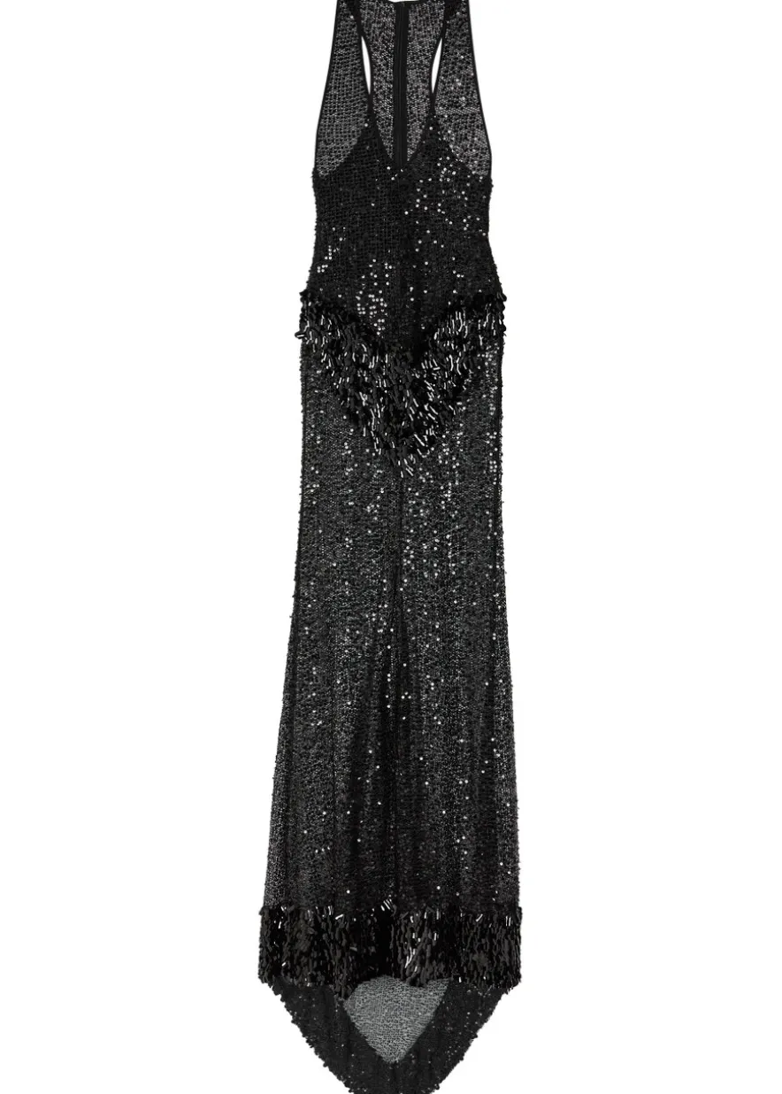 Sequin-embellished tulle gown