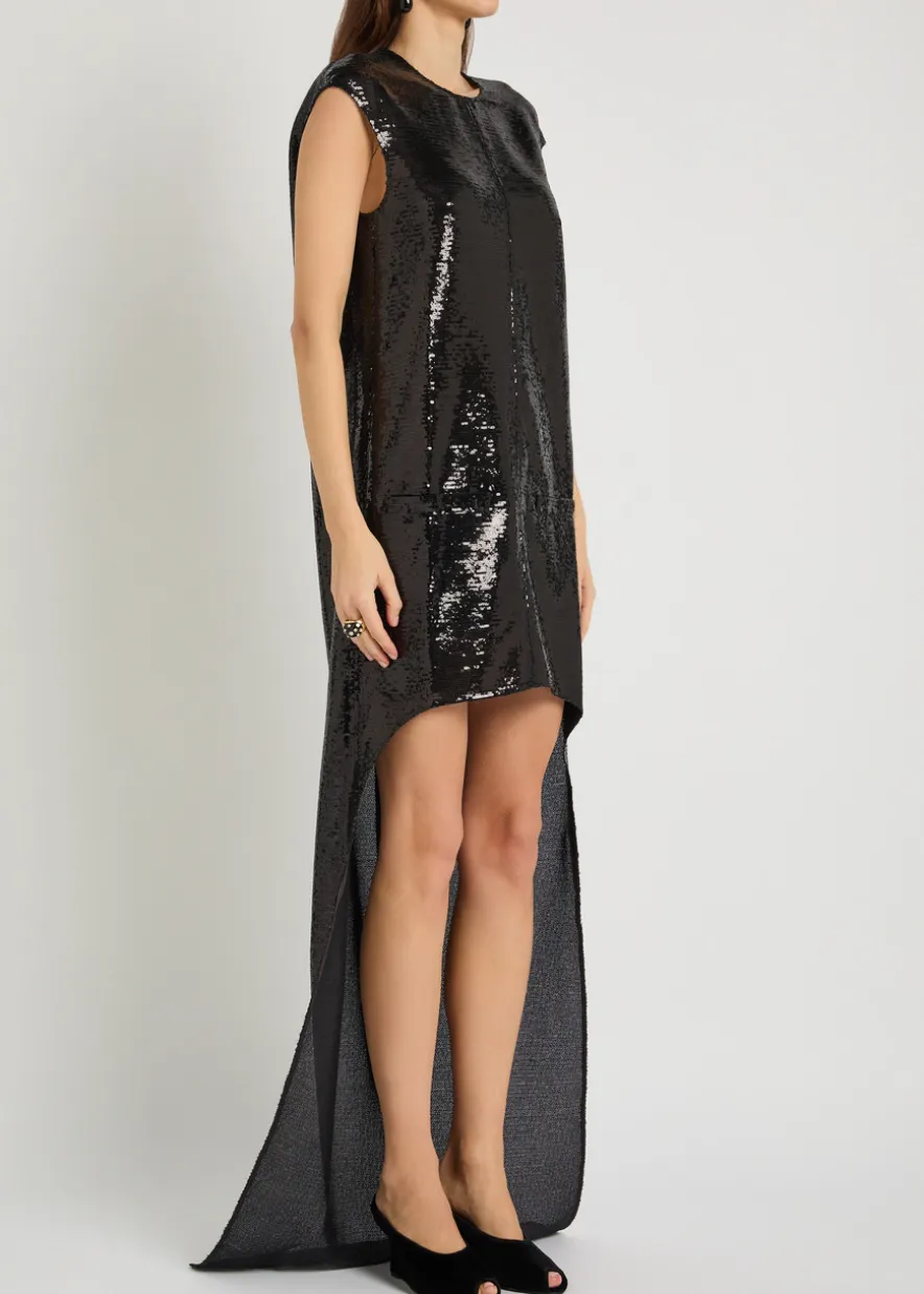 Sequin-embellished tulle mini dress