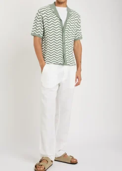 Serenita wavy textured crochet shirt