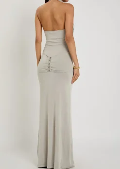 Sereno halterneck knit maxi dress
