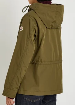 Serin hooded drawstring waxed poplin parka jacket