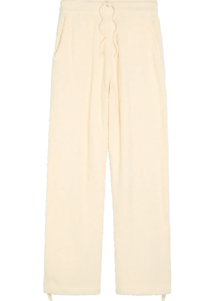 Shaggy textured cotton-blend sweatpants