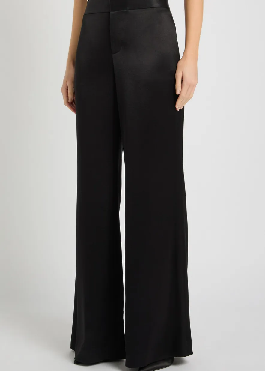 Shane wide-leg satin trousers