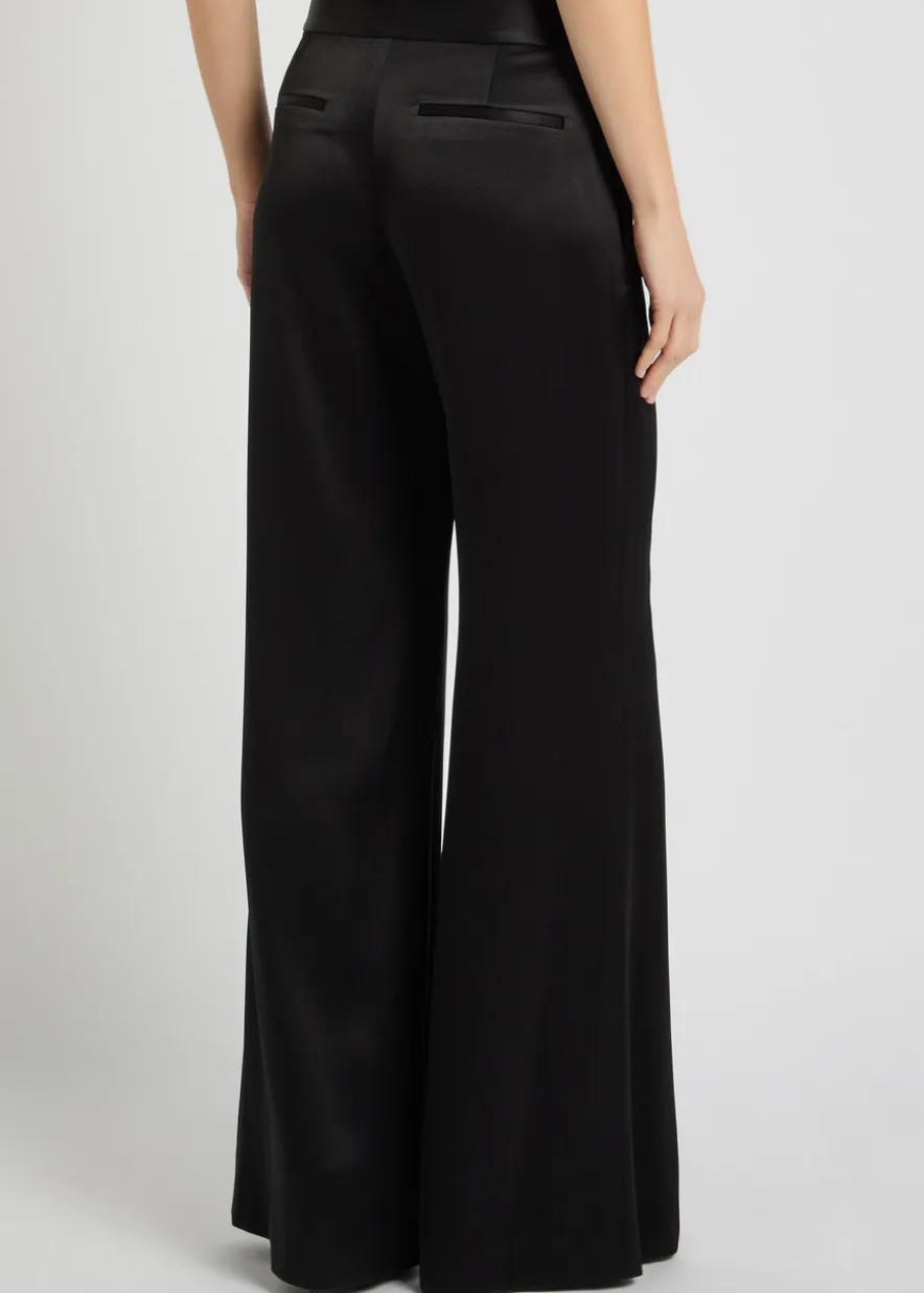 Shane wide-leg satin trousers