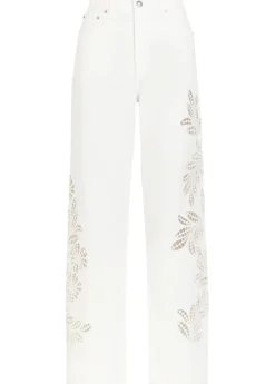 Shea embroidered straight-leg jeans