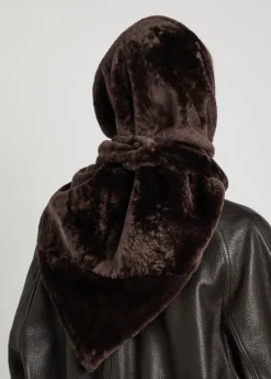 Shearling head scarf