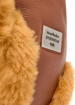 Shearling leather hat