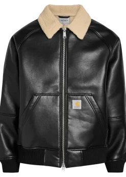 Shepton faux leather and shearling jacket