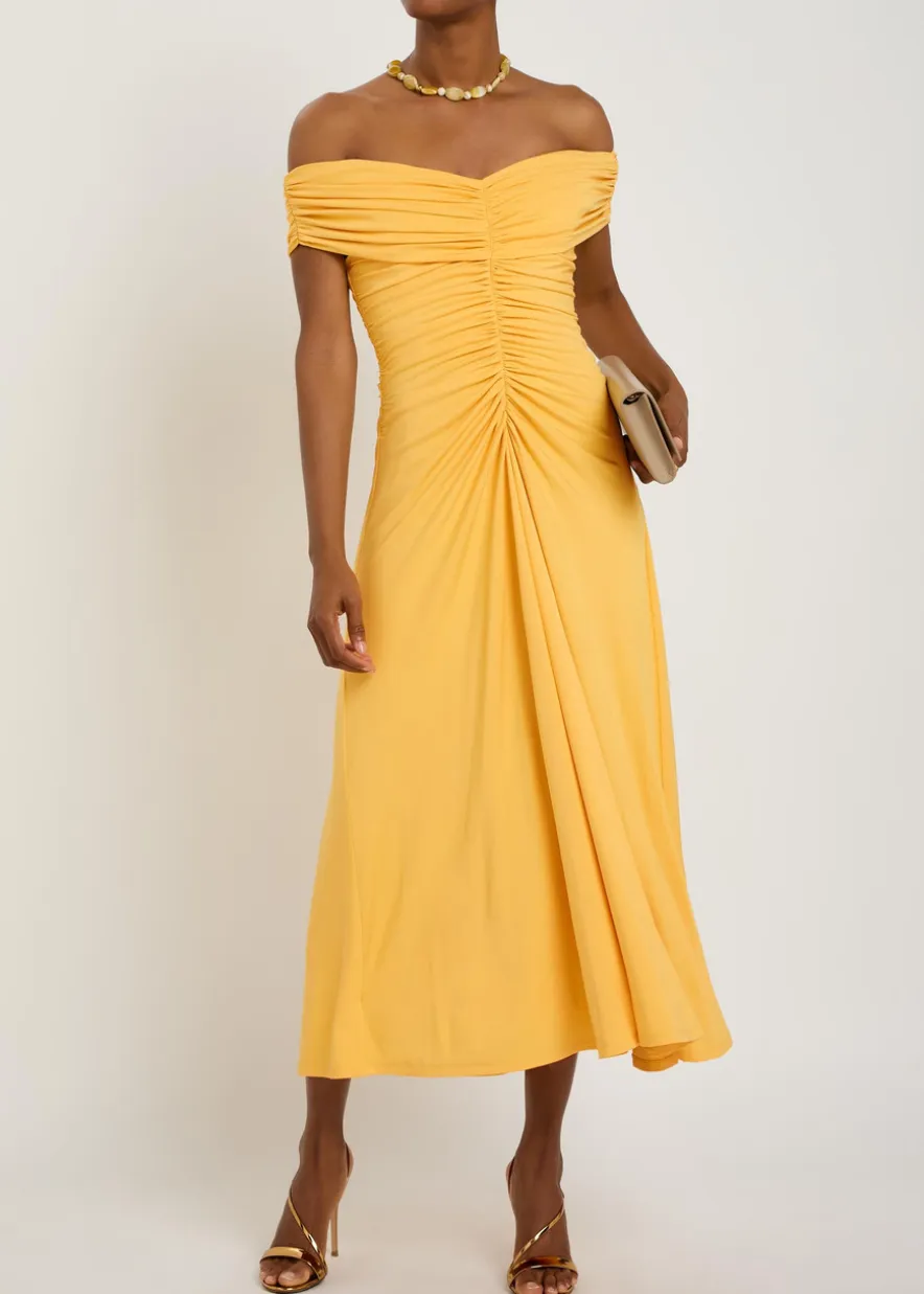 Sheyda draped stretch-jersey midi dress