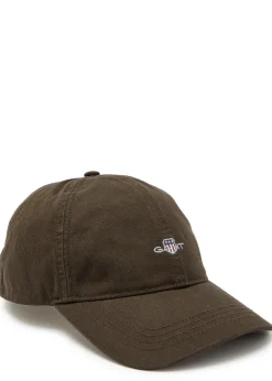 Shield logo-embroidered cotton-twill cap