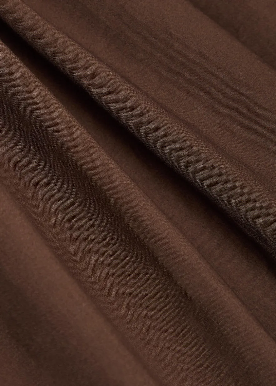 Shirred cotton-poplin maxi dress