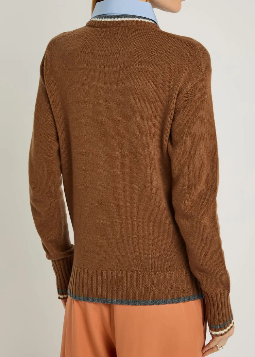 Shirt-effect wool jumper