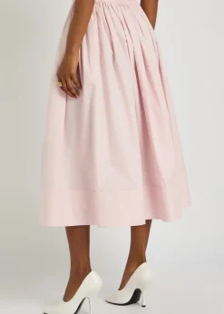 Shiva cotton-poplin midi skirt