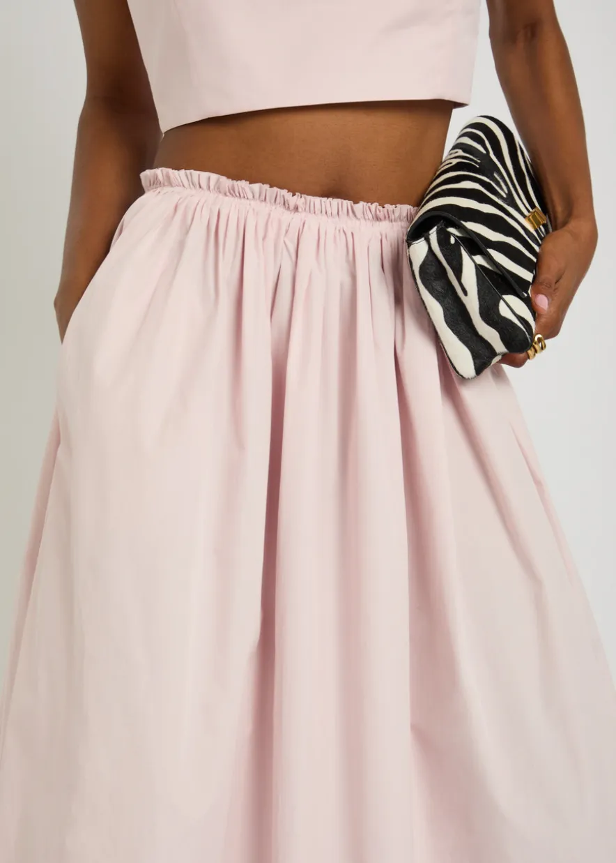 Shiva cotton-poplin midi skirt