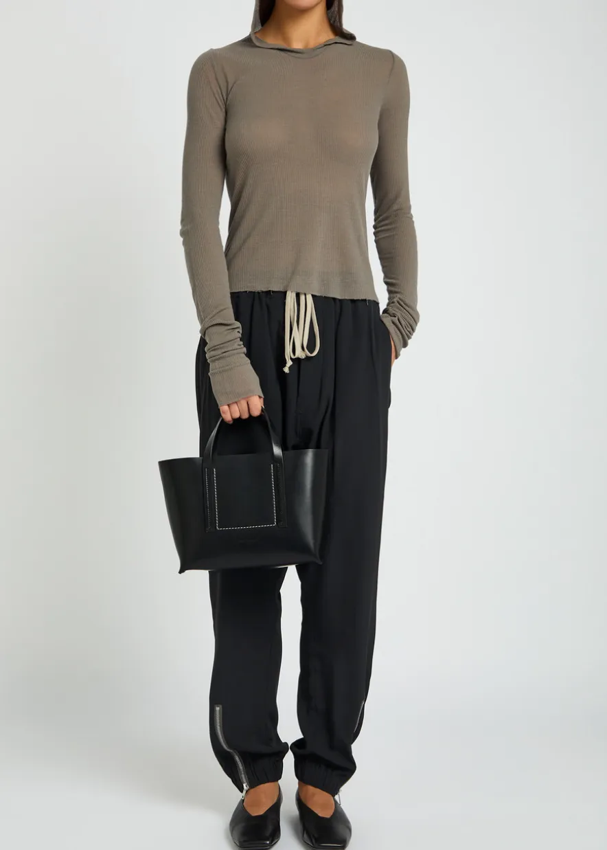 Shopper small leather tote bag