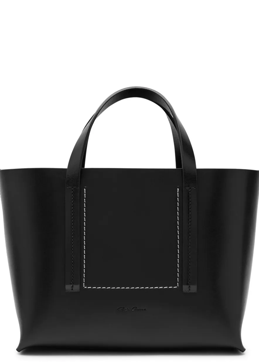 Shopper small leather tote bag