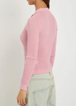 Shrunken cashmere polo shirt
