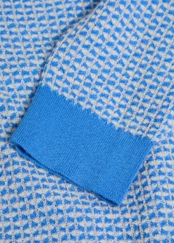 Shrunken patterned cashmere polo top