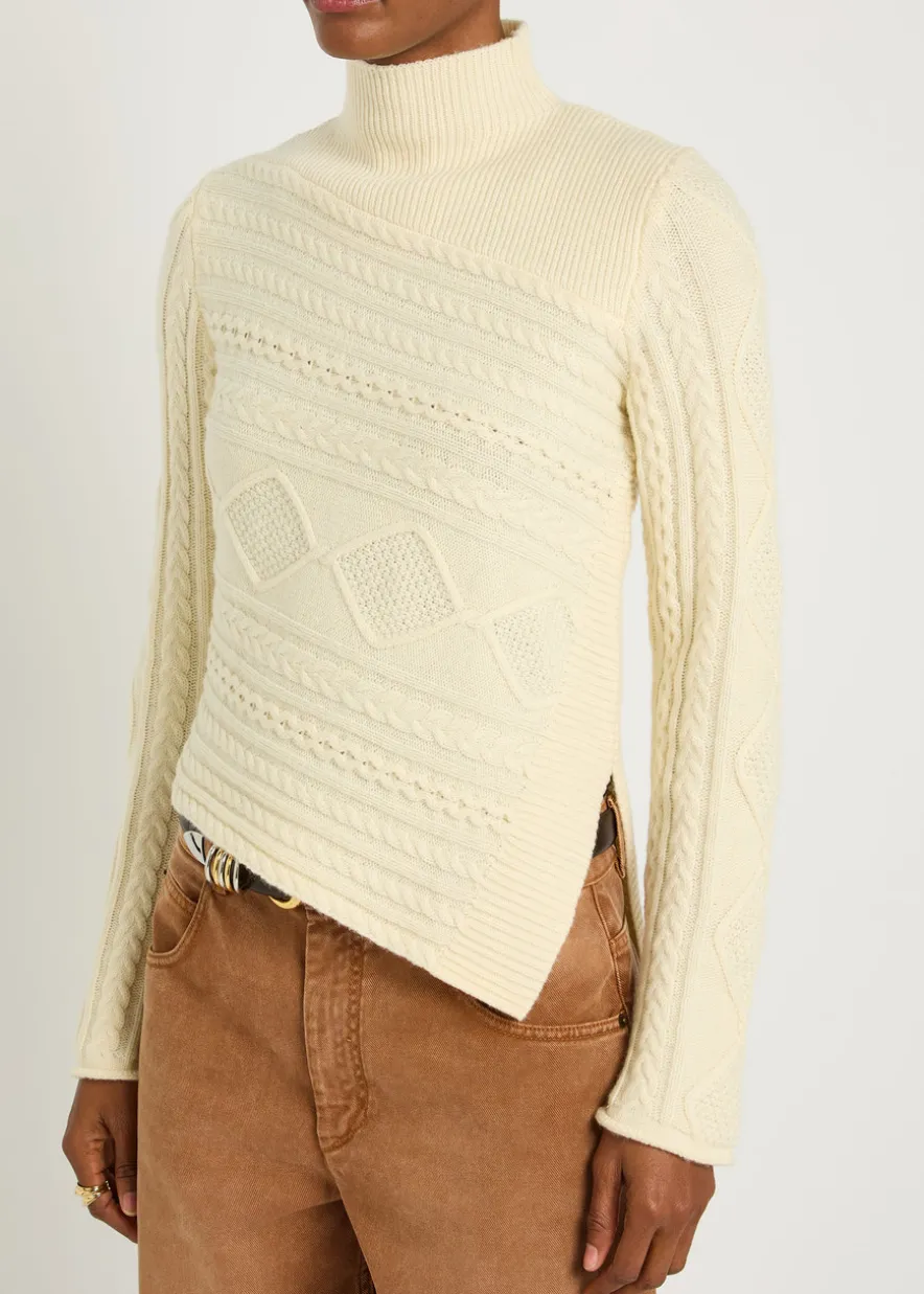Sidney cable-knit wool-blend jumper