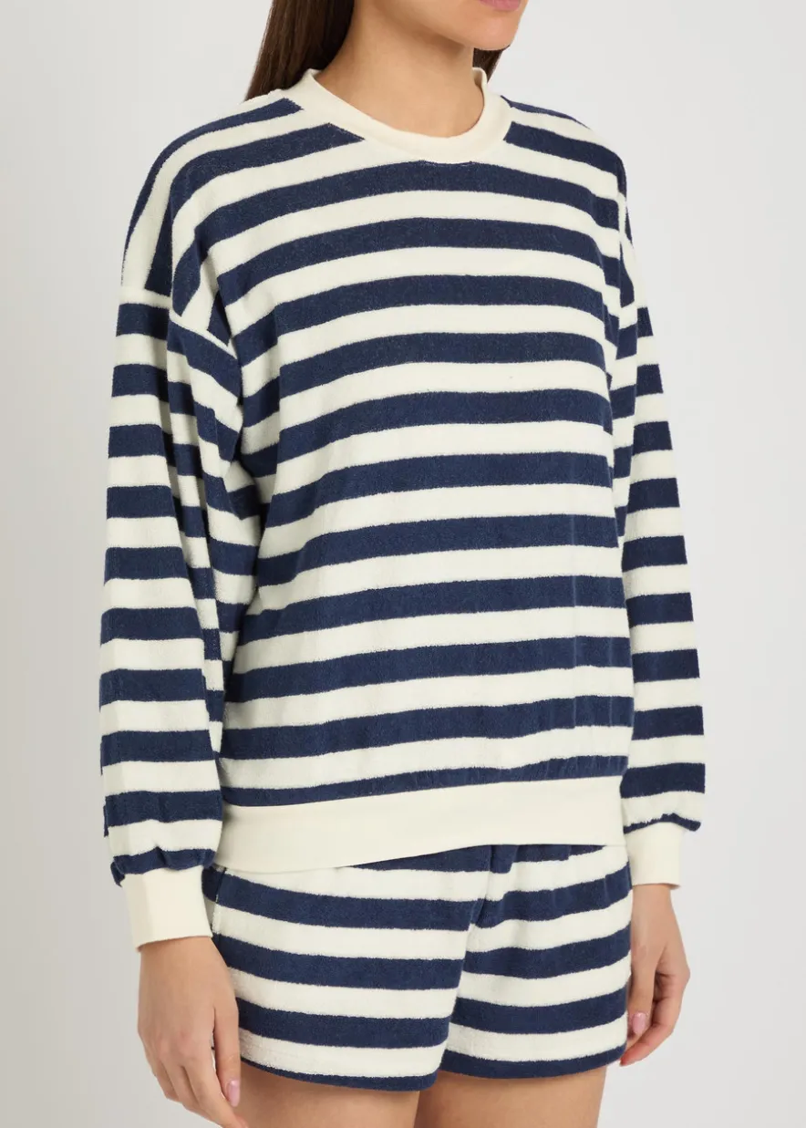 Sifnos striped terry sweatshirt