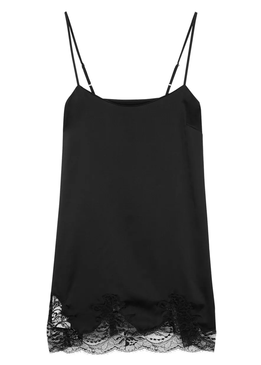 Signature black silk-blend chemise