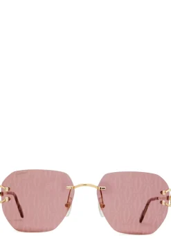 Signature C De Cartier printed rimless sunglasses