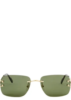 Signature C De Cartier rimless rectangle-frame sunglasses