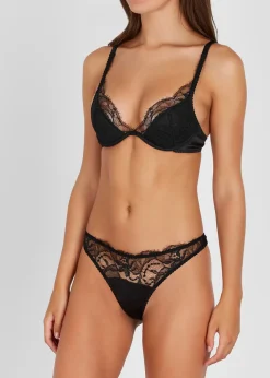 Signature silk-blend plunge bra