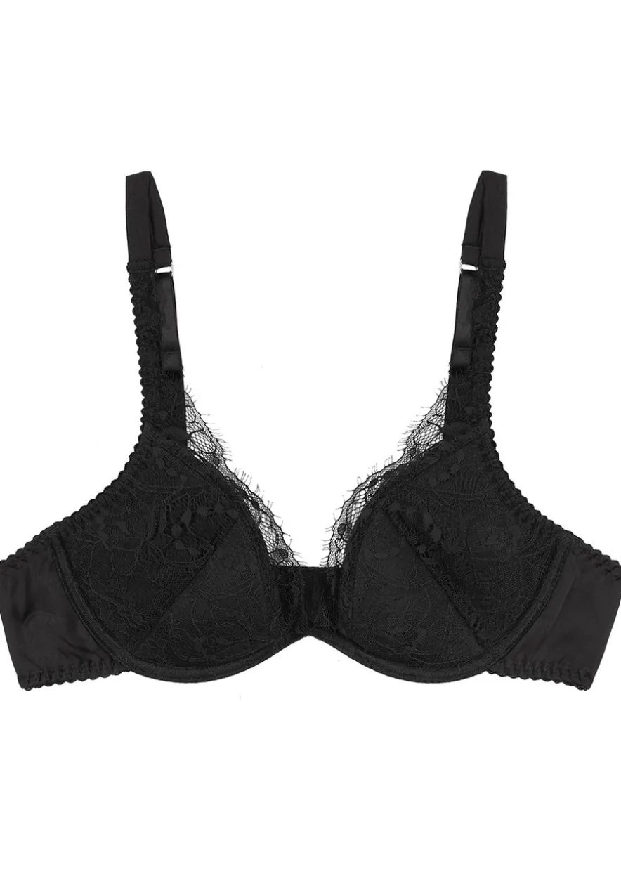 Signature silk-blend plunge bra