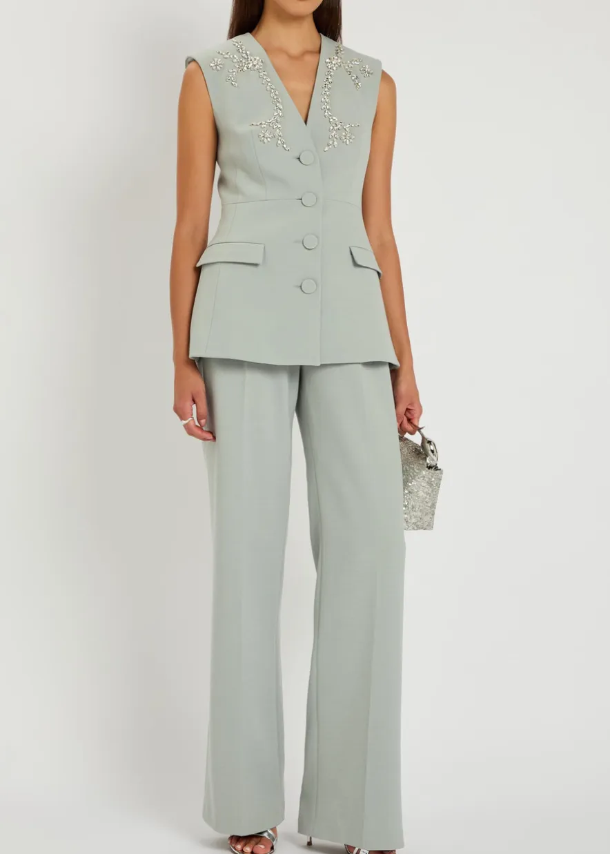 Sigrid crystal-embellished woven vest
