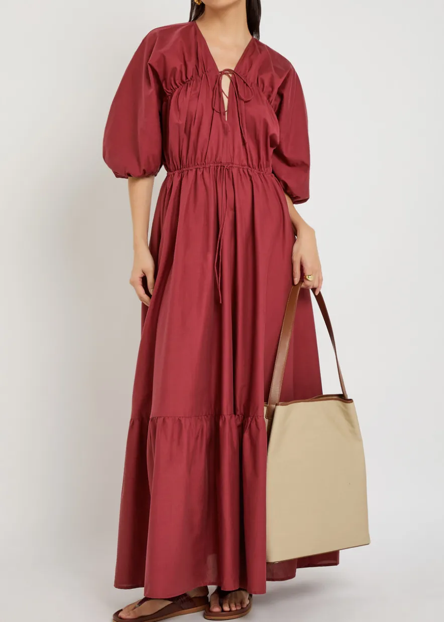 Sigrid drawstring cotton maxi dress