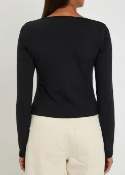 Silas knotted stretch-cotton top