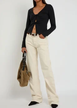 Silas knotted stretch-cotton top