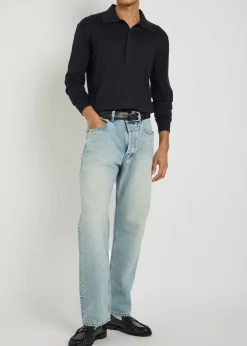 Silk and cotton-blend polo shirt