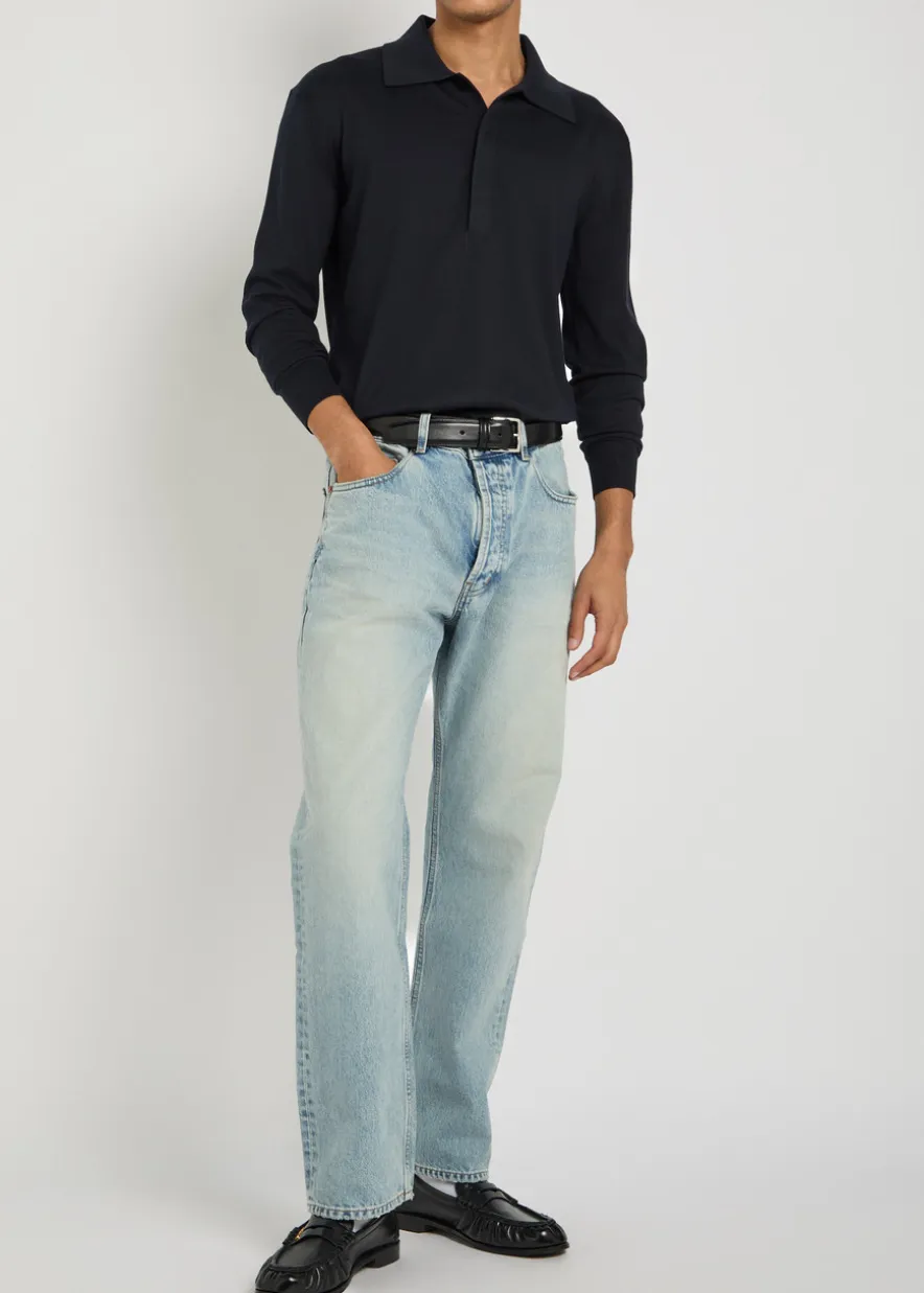 Silk and cotton-blend polo shirt
