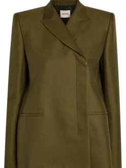 Silvannah double-breasted wool and silk-blend blazer
