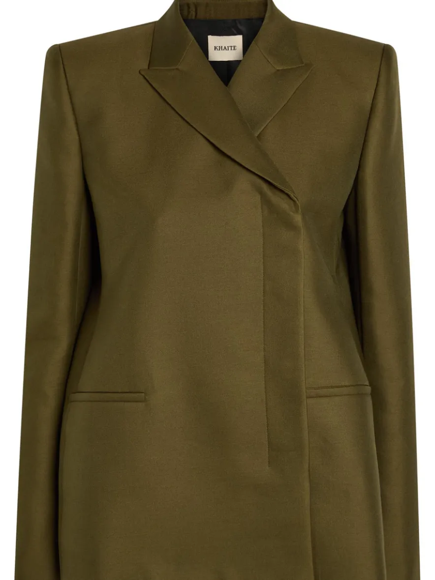 Silvannah double-breasted wool and silk-blend blazer