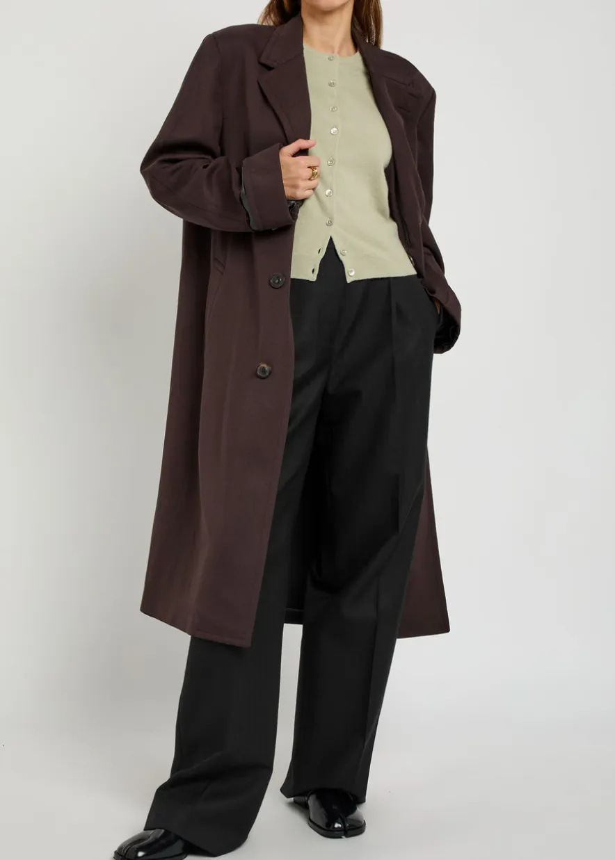 Single-breasted wool coat