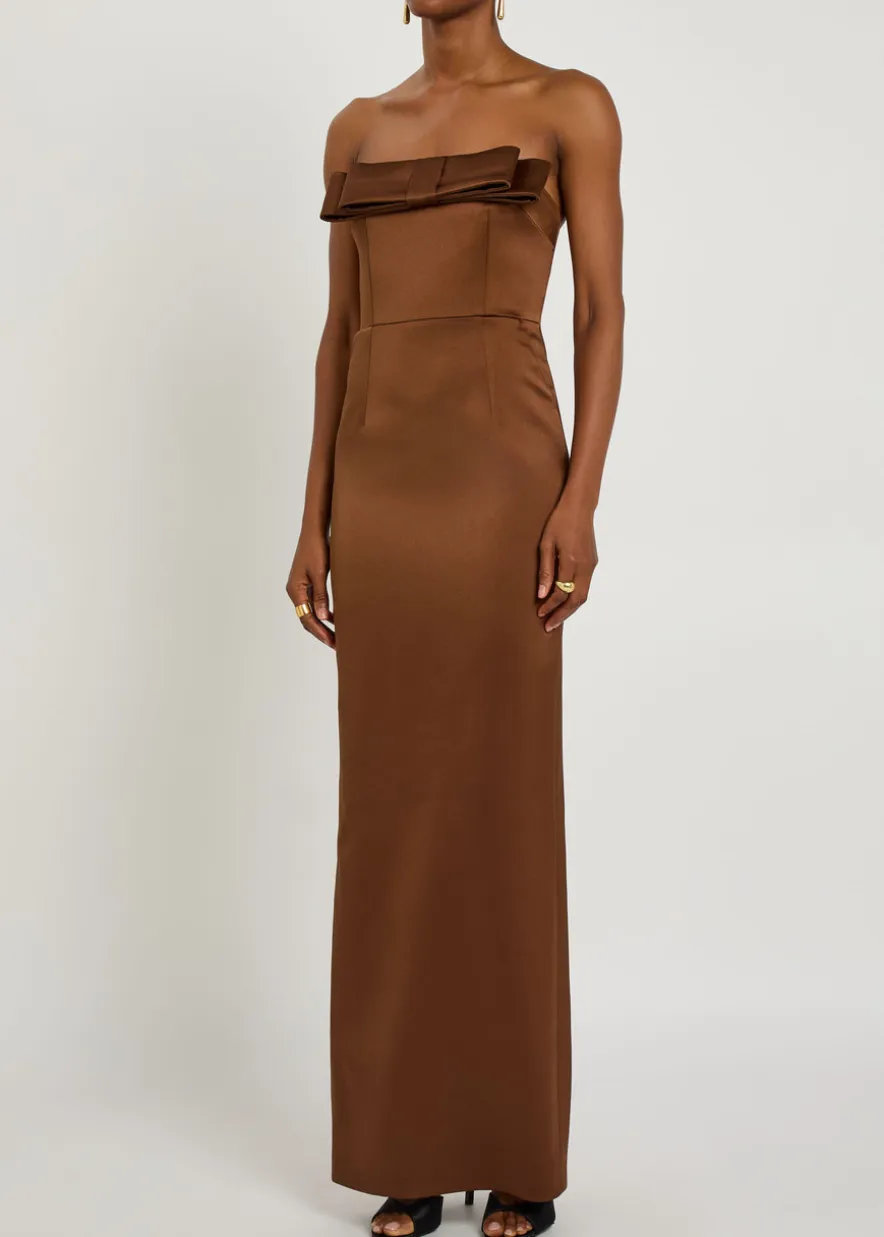 Sisu strapless satin maxi dress